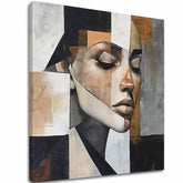 Art deko slika na platnu s motivom žena, lice, portret, ljudi u bijelo-bežih nijansama, mirna atmosfera, pogodan za dnevnog boravka | Elegantan slika žene Magická dokonalosť – glavna
