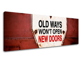 Vintage slika na platnu s motivom Old ways, motivacioni citat u bijelo-crvenih nijansama, pogodan za hodnika | Motivacioni slika za zid Old ways_003 – proizvod