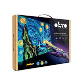 Moderan slika na platnu u plavo-zlatnih nijansama, sanjiva atmosfera, kreativnost | OKTO kreativna 3D set “Hviezdna nebo” 30 x 40 cm – glavna