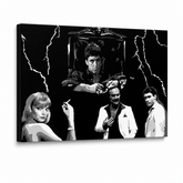 Ručno oslikana POP Art slika AL PACINO 1 komad al15 – 3D vizualizacija ručno oslikanog platna na bijeloj pozadini. Dominantne boje: crna, bijela, siva.