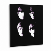 Ručno oslikana POP Art slika BEATLES 1 komad beat10 – 3D vizualizacija ručno oslikanog platna na bijeloj pozadini. Dominantne boje: crna, bijela, ljubičasta.