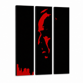 Ručno oslikana POP Art slika Marlon Brando 3 dijela gff – 3D vizualizacija ručno oslikanog platna na bijeloj pozadini. Dominantne boje: crna, crvena.