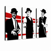 Ručno oslikana POP Art slika Štakorski paket od 3 komada rp – 3D vizualizacija ručno oslikanog platna na bijeloj pozadini. Dominantne boje: crna, bijela, crvena.