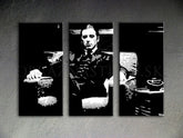 Ručno slikan slika na platnu s motivom GODFATHER, šolja kafe u crno-bijelih nijansama, snaga i moć i filmski svijet | Ručno slikan POP Art slika GODFATHER – proizvod