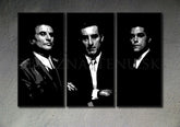 Ručno slikan slika na platnu s motivom Goodfellas, muškarac u odijelu u crno-bijelih nijansama, dramatična atmosfera, tajna | Ručno slikan POP Art slika Goodfellas – proizvod
