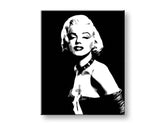 Ručno slikan slika na platnu s motivom Marilyn Monroe u crno-bijelih nijansama, dramatična atmosfera, slava i ikonografija | Ručno slikan POP Art slika Marilyn Monroe – glavna