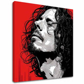 Moderan slika na platnu s motivom muškarac, lice u crveno-crnih nijansama, dramatična atmosfera | Chris Cornell slika na platnu - Rocková strast – glavna