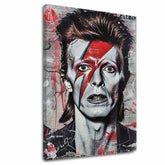 Moderan slika na platnu s motivom Davida Bowieho - Ikona hudby i štýlu u bijelo-crnih nijansama, intenzivna atmosfera, muzička istorija i ikonografija – glavna