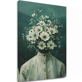 Moderan slika na platnu s motivom Flower Head, cvijeće u kremih nijansama, eterična atmosfera, rast i razvoj | Slika Flower Head – glavna