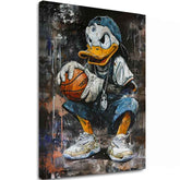 Moderan slika na platnu s motivom LeBron Duck na platnu u bijelih nijansama, urbana atmosfera, pop kultura i nostalgija | Slika LeBron Duck na platnu – glavna