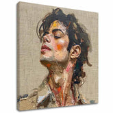 Moderan slika na platnu s motivom Michael Jackson - Melódia vášne u bež-smeđih nijansama, slava i nostalgija | Slika Michael Jackson - Melódia vášne – glavna