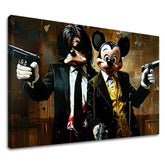 Moderan slika na platnu s motivom Mickey and the Mobster u crno-smeđih nijansama, drska atmosfera, pop kultura | Slika Mickey and the Mobster – glavna
