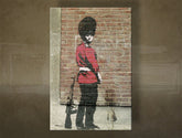 Klasičan slika na platnu s motivom Street ART – Banksy, pejzaž, more i plaža u ljubičasto-plavih nijansama, melanholična atmosfera, višedijelna izvedba – glavna