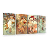 Slika na platnu Četiri godišnja doba – Alfons Mucha, 3D prikaz
