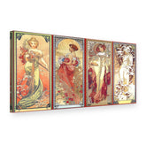 Slika na platnu Četiri godišnja doba – Alfons Mucha, 3D prikaz