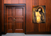 Slika na platnu MADONNA - Edvard Munch - slika na platnu okačena u enterijeru modernog dnevnog boravka, elegantna zidna dekoracija, kvalitetan štampa na platnu