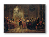 Moderan slika na platnu u smeđe-crnih nijansama, elegantna atmosfera | Slika na platnu Adolph Menzel - Frederick Velký hrá na flaute v Sanssouci – proizvod