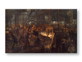Moderan slika na platnu s motivom Adolph Menzel - Valcovňa železa u crno-žutih nijansama | Slika na platnu Adolph Menzel - Valcovňa železa – proizvod