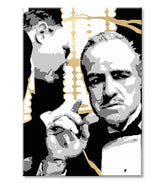 Ručno slikan slika na platnu s motivom PREMIUM ART – The Godfather, automobil u bijelo-zlatnih nijansama, dramatična atmosfera | Slike na platnu - PREMIUM ART – The Godfather – proizvod, pogled 2