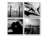 Kolaž slika na platnu s motivom Memories of love, pejzaž u bijelo-crnih nijansama, romantična atmosfera, ljubav i priroda, višedijelna izvedba – glavna