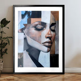 Moderan slika na platnu s motivom lice, žena u sivih nijansama, ljepota | Poster za zid s EXTRA efektom - Nordic Muse – proizvod