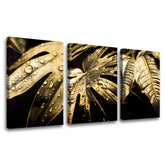 Sa zlatnim tiskom slika na platnu s motivom Dance of the Gold Leaves, priroda u zlatno-crnih nijansama, luksuzna atmosfera, priroda i luksuzan utisak – glavna
