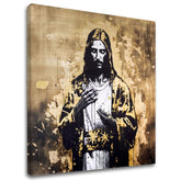 Sa zlatnim tiskom slika na platnu s motivom Strength of Christ, pejzaž, religiozni motiv u bijelo-zlatnih nijansama, svečana atmosfera, pogodan za dnevnog boravka – glavna