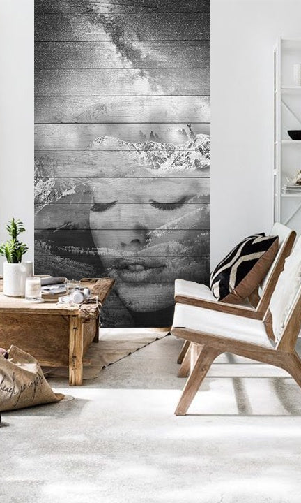 Moderan slika s motivom Zoya VERDI + ljepilo Besplatno, planine u bijelo-plavih nijansama | Foto tapeta za zid Zoya VERDI + ljepilo Besplatno, priroda i vnútorný mier – pregled