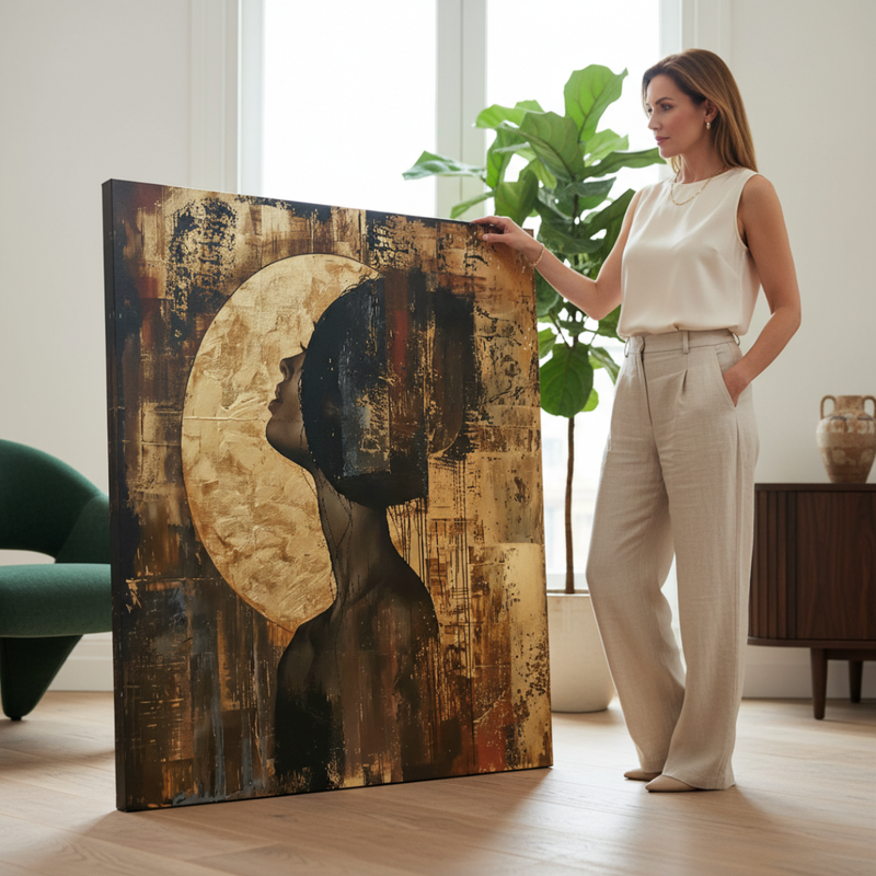 Moderna slika na platnu za dnevni boravak Papilora