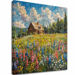 Slika pejzaža na platnu Ljeto kod bake