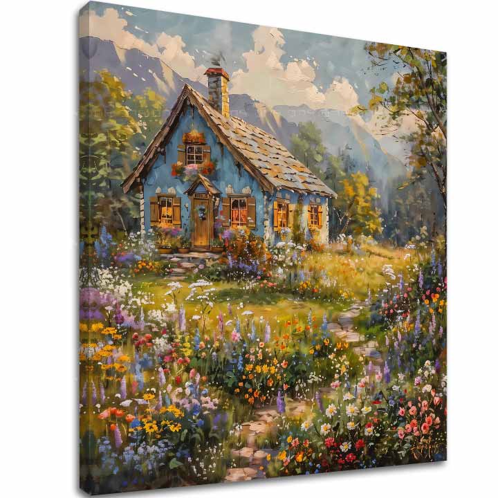 Slika pejzaža na platnu Ljetno skrovište