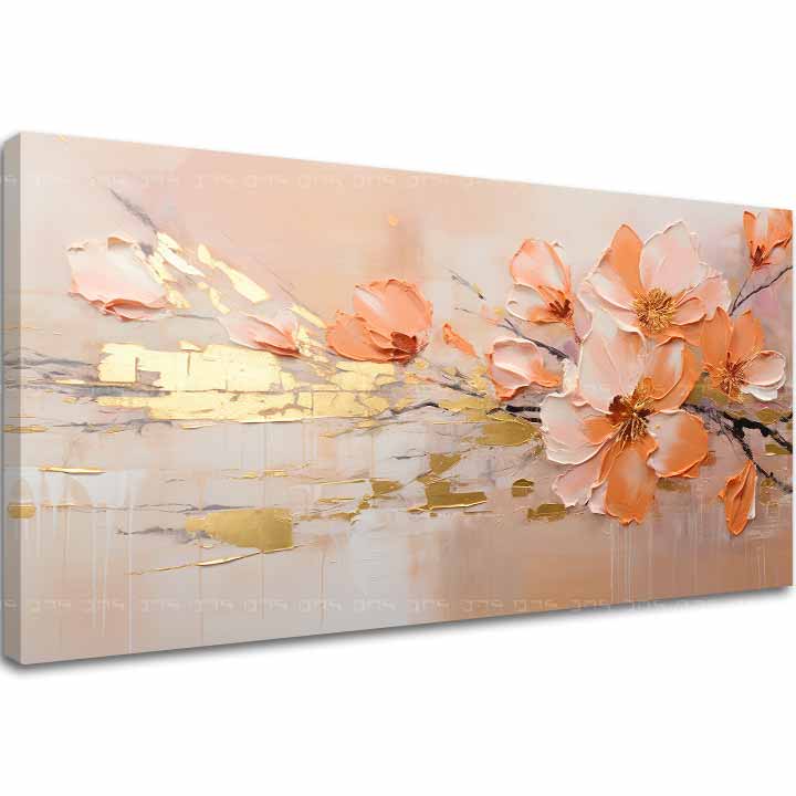 Strukturirana slika Zlatni dodir prirode - PREMIUM ART