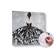 Slikanje po brojevima - žena u crnoj haljini