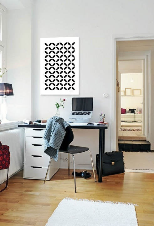 U skandinavskom stilu slika s motivom Pure Shape, cvijeće, priroda u bijelo-crnih nijansama | Slika za zid Pure Shape – pregled