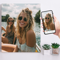 Moderan slika na platnu s motivom brod u bijelih nijansama, radosna atmosfera, pogodan za dnevnog boravka | Foto slika z fotke – personalizovano poklon – proizvod
