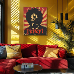 Moderan slika na platnu s motivom portret u crno-crvenih nijansama, energična atmosfera | Jimi Hendrix slika na platnu - Legenda zvuku – proizvod