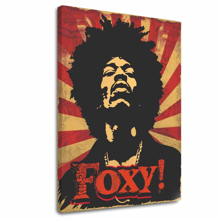 Moderan slika na platnu s motivom portret u crno-crvenih nijansama, energična atmosfera | Jimi Hendrix slika na platnu - Legenda zvuku – glavna