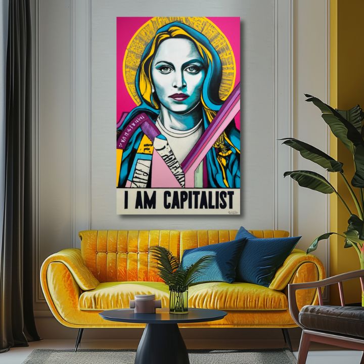 Moderan slika na platnu s motivom žena u zlatno-crnih nijansama, pop kultura | Madonna slika na platnu - Popová revolúcia – proizvod