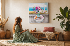Oslikana zidna slika CVIJEĆE U VAZI 1-dijelna CFAZH5149E1 - 60x60 cm