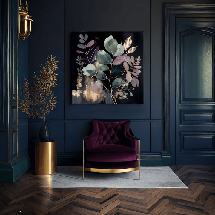 Pop art slika na platnu s motivom Jungle's Emerald Symphony, priroda u ljubičasto-ružičastih nijansama, elegantna atmosfera, priroda i rast i razvoj – proizvod, pogled 2