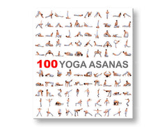 Moderan slika na platnu s motivom 100 Yoga asanas, motivacioni citat u bijelo-sivih nijansama, unutarnji mir | Motivacioni slika za zid 100 Yoga asanas – glavna