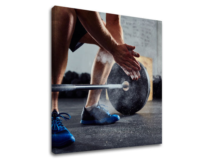 Moderan slika na platnu s motivom o istrajnosti, motivacioni citat, sportski motiv u plavo-sivih nijansama, intenzivna atmosfera, pogodan za radne sobe – proizvod [XOBMT059E12]