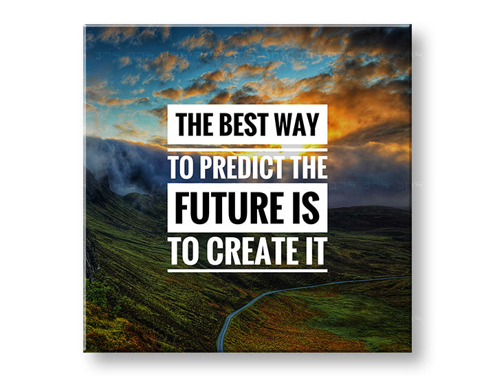 Pop art slika na platnu s motivom The best way, planine, zalazak sunca, motivacioni citat u bijelo-crnih nijansama, priroda i vrijeme | Motivacioni slika za zid The best way – glavna