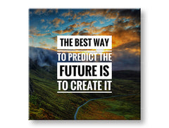 Pop art slika na platnu s motivom The best way, planine, zalazak sunca, motivacioni citat u bijelo-crnih nijansama, priroda i vrijeme | Motivacioni slika za zid The best way – glavna