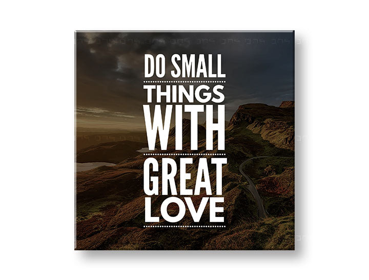 Industrijski slika na platnu s motivom Do small things, nebo, pejzaž, motivacioni citat u bijelih nijansama, priroda, pogodan za kancelarije | Motivacioni slika za zid Do small things_001 – glavna