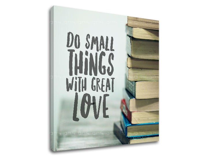 Moderan slika s motivom Do small things, motivacioni citat u plavo-crvenih nijansama | Motivacioni slika za zid Do small things_002 – pregled