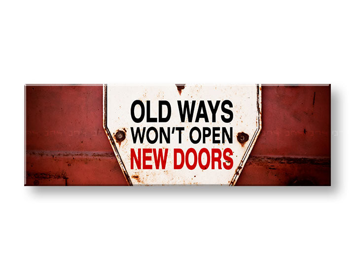 Vintage slika na platnu s motivom Old ways, motivacioni citat u bijelo-crvenih nijansama, pogodan za hodnika | Motivacioni slika za zid Old ways_003 – glavna