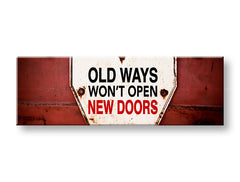 Vintage slika na platnu s motivom Old ways, motivacioni citat u bijelo-crvenih nijansama, pogodan za hodnika | Motivacioni slika za zid Old ways_003 – glavna