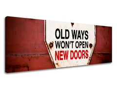 Vintage slika na platnu s motivom Old ways, motivacioni citat u bijelo-crvenih nijansama, pogodan za hodnika | Motivacioni slika za zid Old ways_003 – proizvod