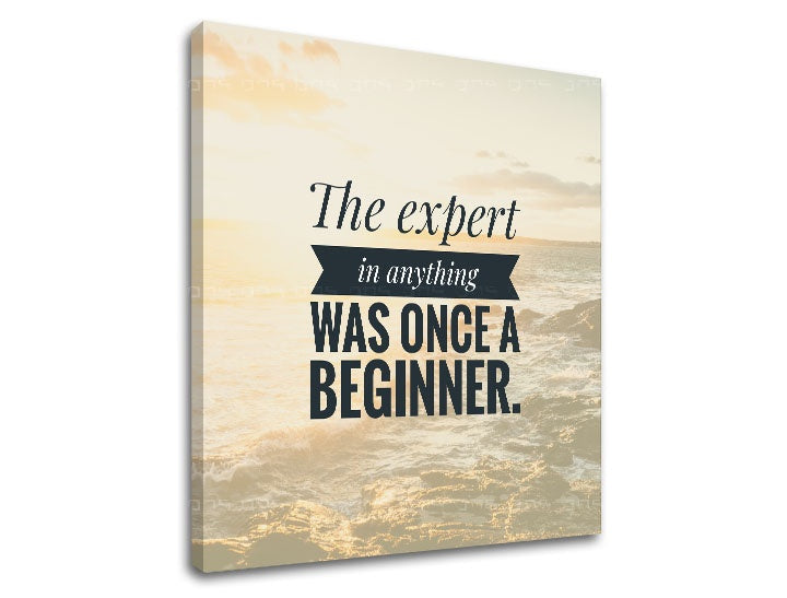 U boho stilu slika s motivom The expert in anything, okean, talasi u bež-zlatnih nijansama | Motivacioni slika za zid The expert in anything – pregled